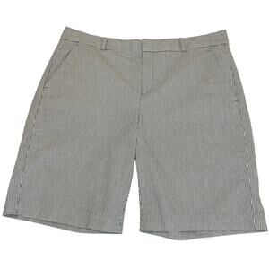 Banana Republic Seersucker Shorts Women's 12 | Blue/White | Bermuda Shorts | EUC